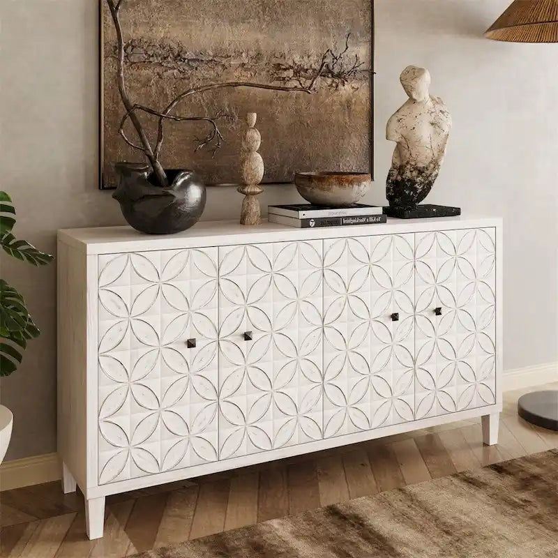Meuble d'appoint 4 portes Meuble en bois Buffet de rangement