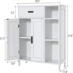 Armoire de Rangement au Sol avec Portes et Étagères - 30P x 75L x 80,3H cm