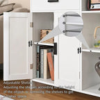 Armoire de Rangement au Sol avec Portes et Étagères - 30P x 75L x 80,3H cm