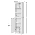 Meuble de salle de bain en bois avec porte simple et étagères