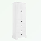 Meuble de Rangement de Salle de Bain avec 2 Portes et 4 Tiroirs