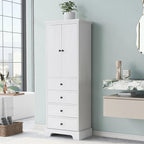 Meuble de Rangement de Salle de Bain avec 2 Portes et 4 Tiroirs