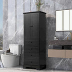 Meuble de Rangement de Salle de Bain avec 2 Portes et 4 Tiroirs