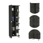 Armoire de toilette avec miroir - 4 étagères intérieures et 5 étagères extérieures, Chêne fumé