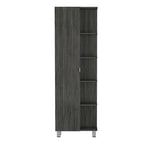 Armoire de toilette avec miroir - 4 étagères intérieures et 5 étagères extérieures, Chêne fumé