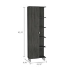 Armoire de toilette avec miroir - 4 étagères intérieures et 5 étagères extérieures, Chêne fumé