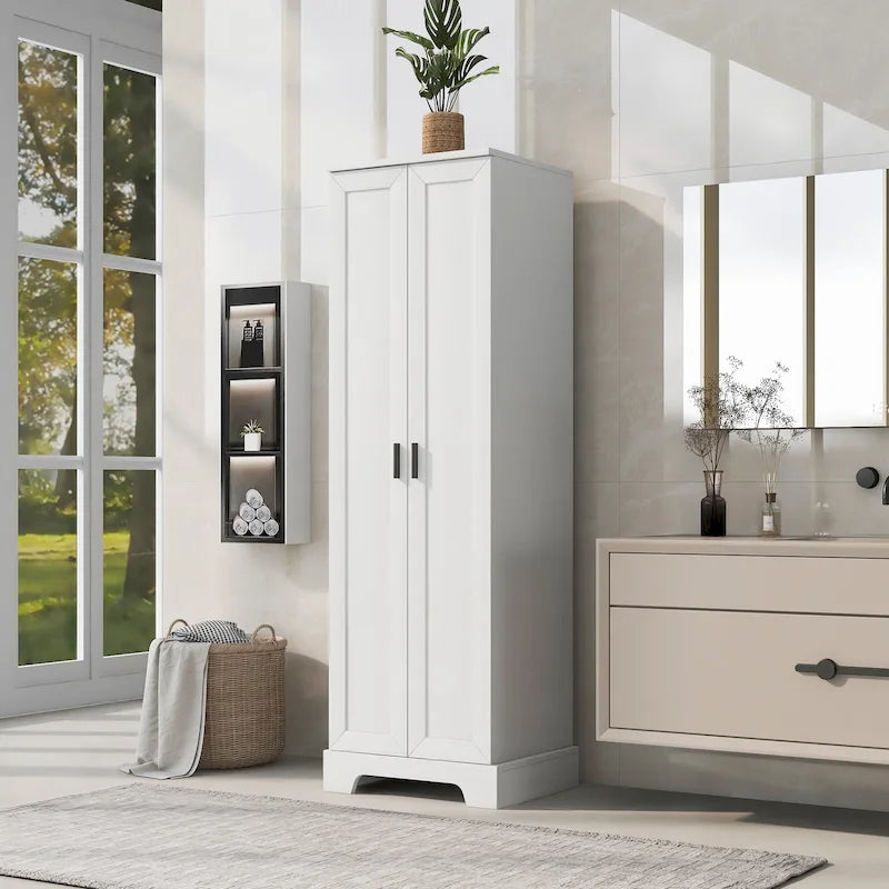 Meuble de rangement à deux portes pour salle de bain