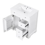 Meuble-lavabo avec évier intégré, porte et deux tiroirs
