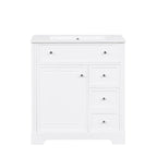Meuble-lavabo avec évier intégré, porte et deux tiroirs