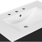 Meuble bas de salle de bain avec étagère ouverte et deux tiroirs