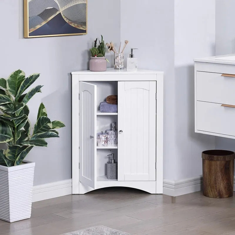 Buffet, meuble d'angle, meuble d'angle de salle de bain avec portes et étagères, cuisine, salon