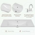 Meuble-lavabo avec tiroirs et évier intégré