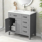 Meuble-lavabo avec tiroirs et évier intégré
