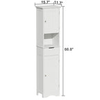 Armoire de rangement haute de salle de bain sur pied avec étagères réglables (67 po) - 11,7 P x 15,7 L x 66,8 H