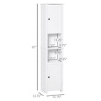 Colonne de rangement pour salle de bain avec étagère réglable et placards