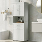 Meuble haut de salle de bain avec panier à linge basculant et armoire de rangement