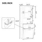 Meuble haut de salle de bain avec panier à linge basculant et armoire de rangement