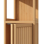Meuble de rangement multifonctionnel en bambou de grande capacité pour salle de bain