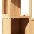 Meuble de rangement multifonctionnel en bambou de grande capacité pour salle de bain