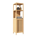 Meuble de rangement multifonctionnel en bambou de grande capacité pour salle de bain
