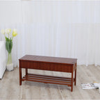 Banc à chaussures en bois massif avec rangement pour entrée