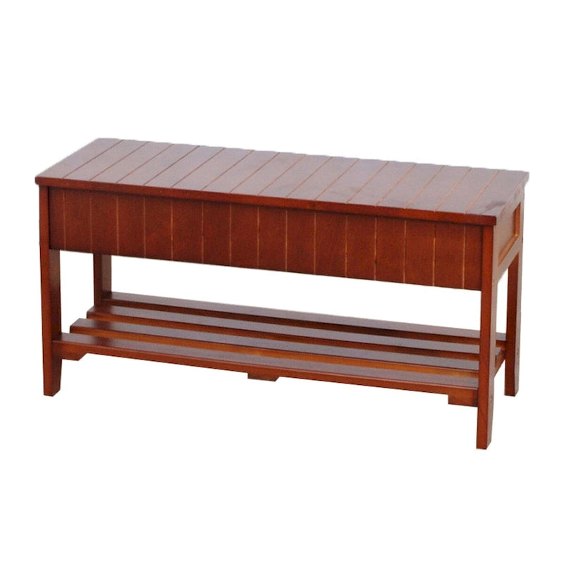 Banc à chaussures en bois massif avec rangement pour entrée