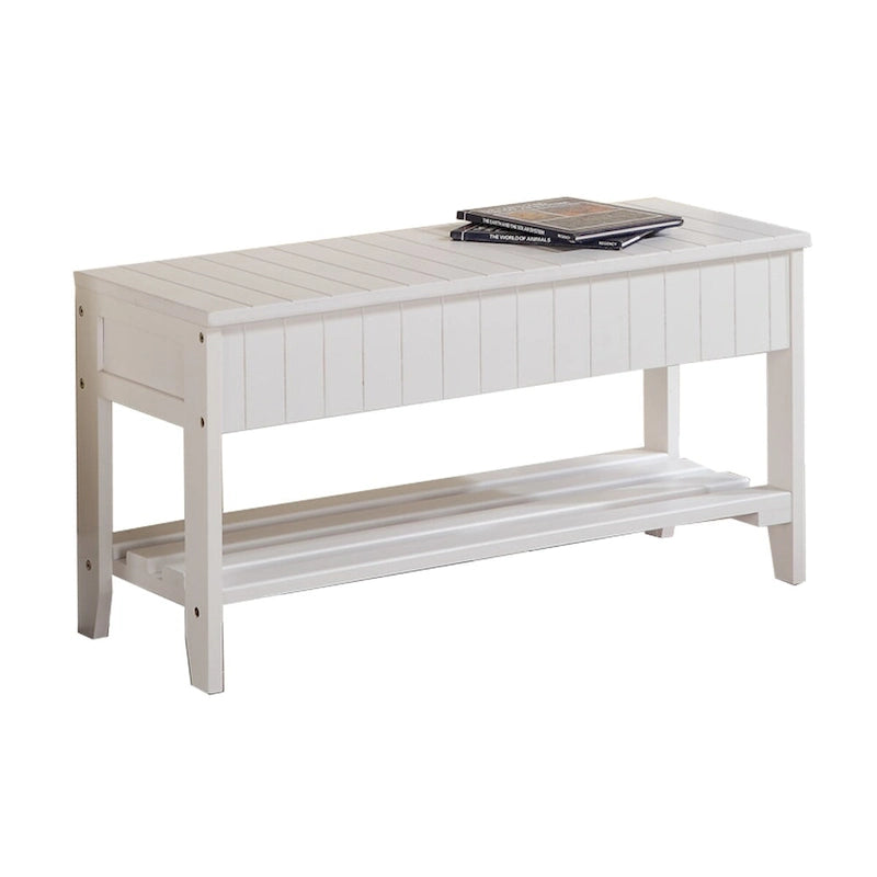 Banc à chaussures en bois massif avec rangement pour entrée